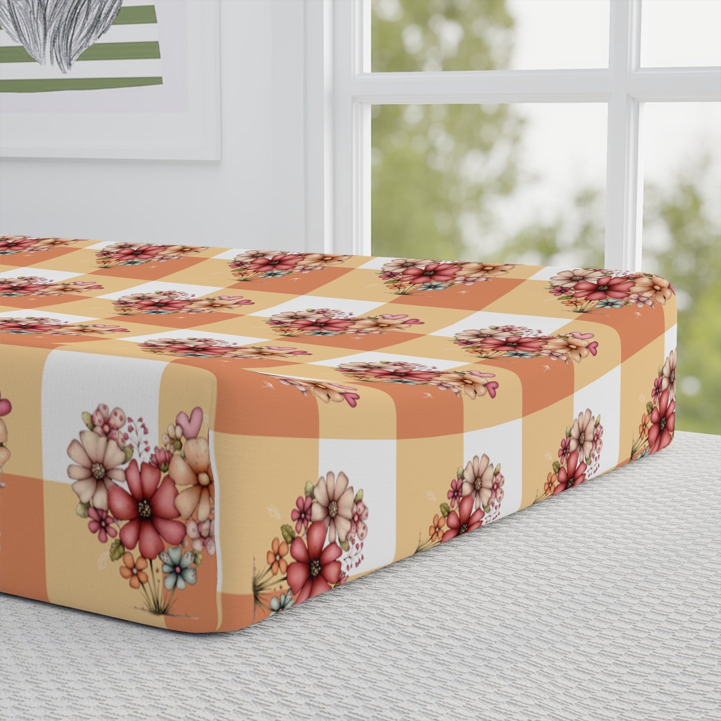 Floral Patchwork Changing Pad Cover — Rustic Peach Nursery