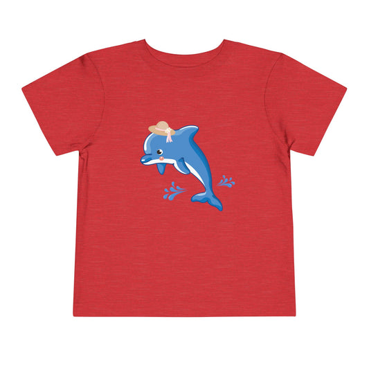 Adorable Dolphin Toddler Tee, Cute Kid's T-Shirt, Summer Outfit, Beach Day Apparel, Gift for Toddlers, Fun Children's Clothing