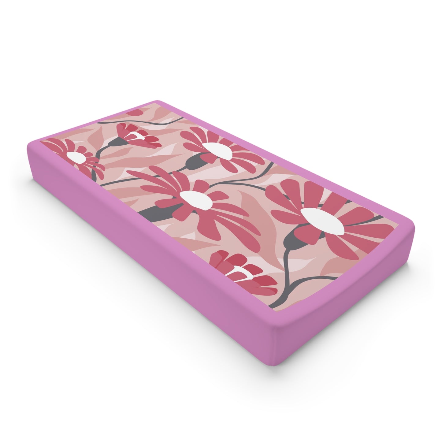 Floral Pink Baby Changing Pad Cover — Soft Daisy Print Nursery Accessory