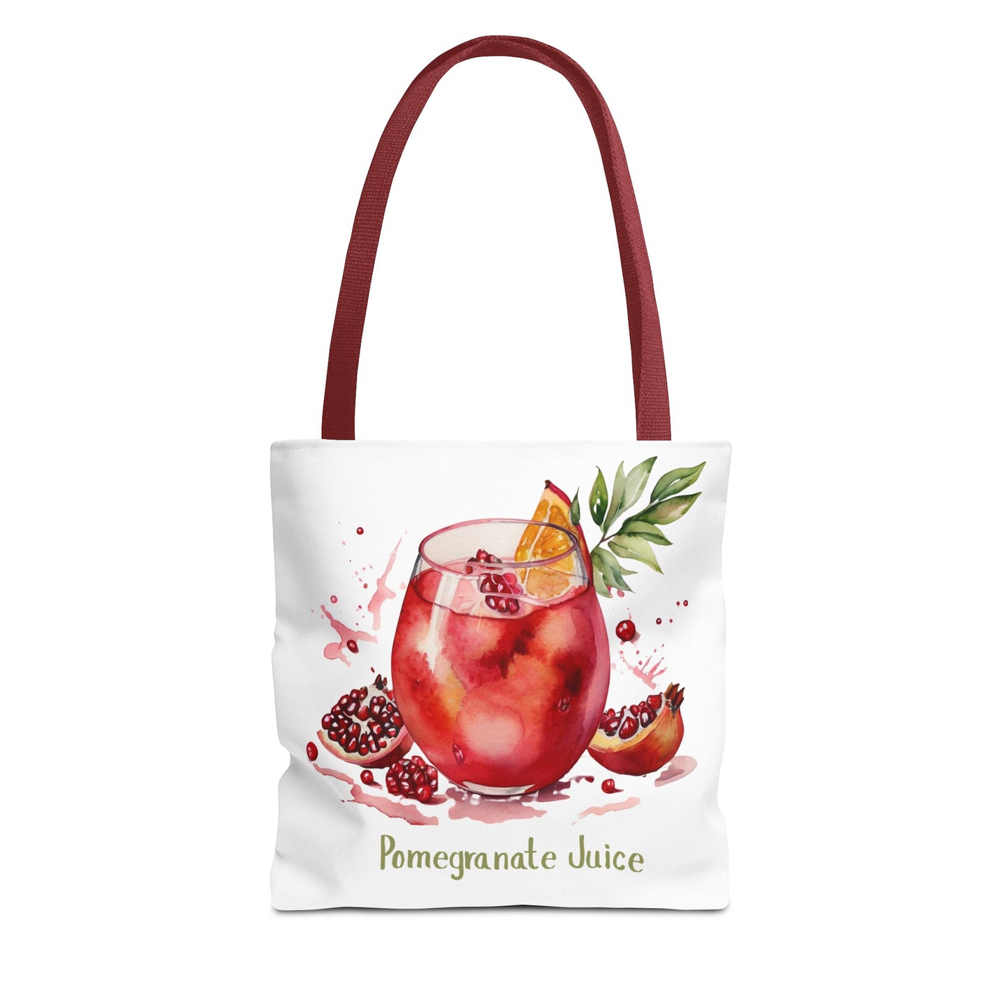 Pomegranate Juice Tote Bag — Watercolor Fruit Canvas Tote