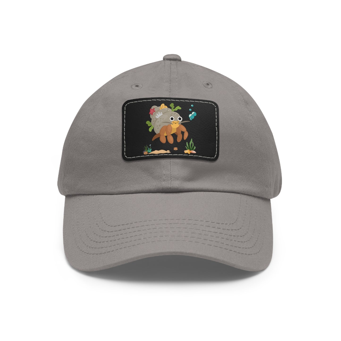 Hermit crab with shell underwater Dad Hat with Leather Patch (Rectangle)