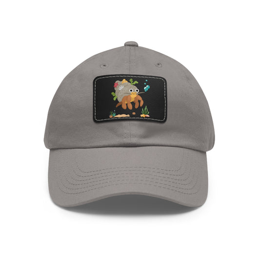Hermit crab with shell underwater Dad Hat with Leather Patch (Rectangle)
