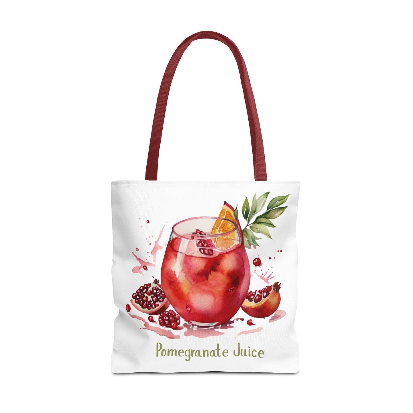Pomegranate Juice Tote Bag — Watercolor Fruit Canvas Tote