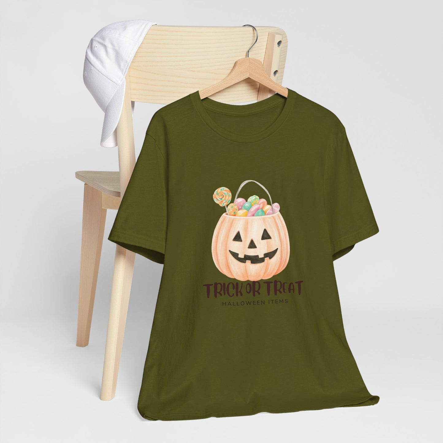 Halloween Trick or Treat T-Shirt, Unisex Graphic Tee, Fall Wardrobe Addition, Perfect for Halloween Parties, Spooky Season Wear