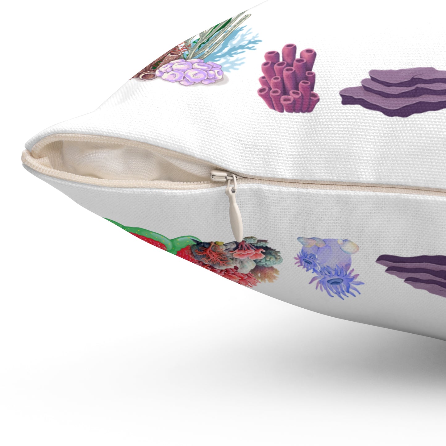 Seahores playful under the sea Spun Polyester Square Pillow