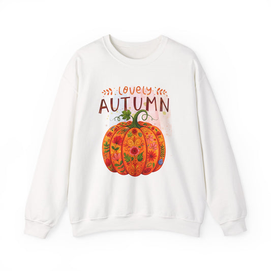 Cozy Autumn Sweatshirt, Fall Apparel, Pumpkin Crewneck, Unisex Sweater, Perfect for Thanksgiving, Seasonal Clothing