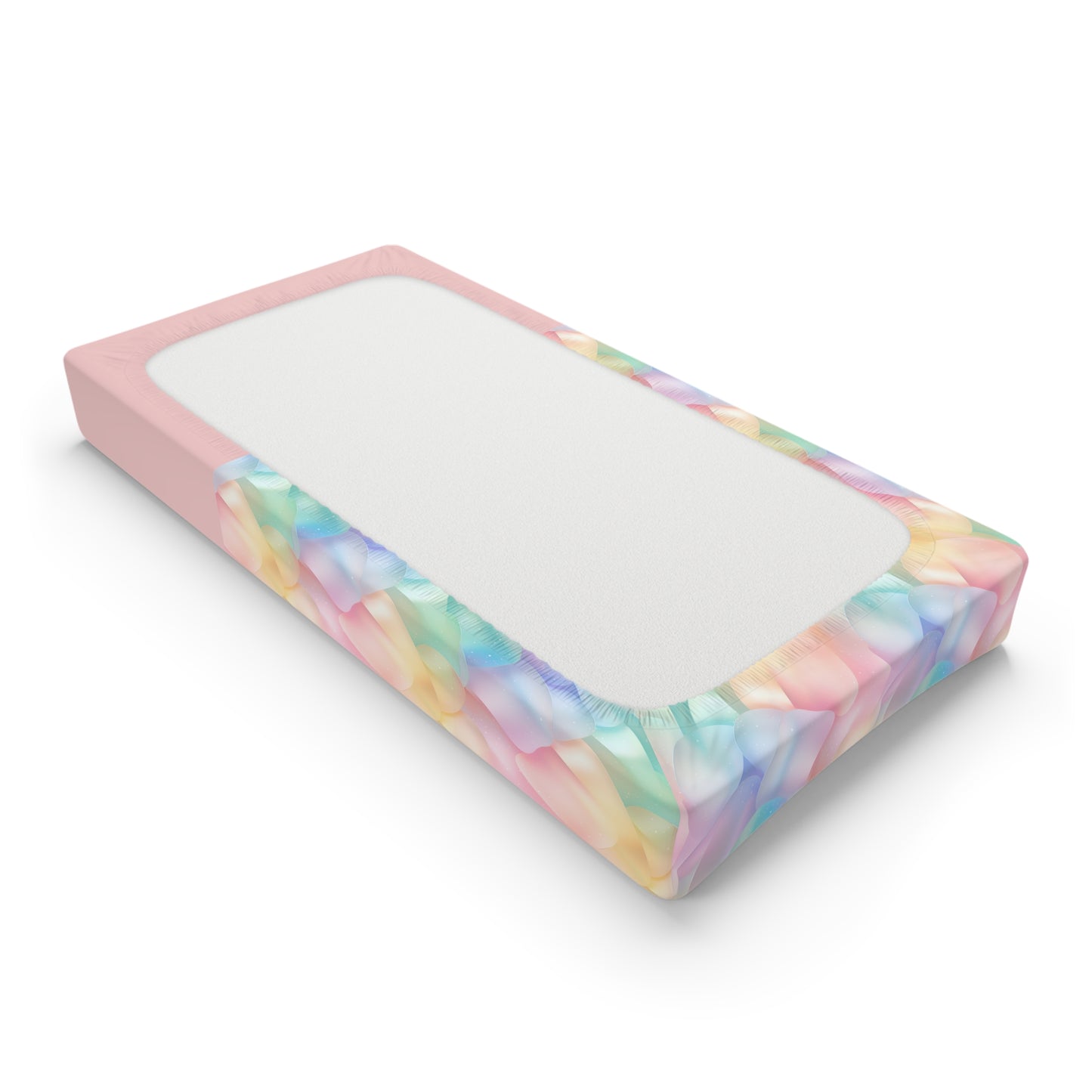 Baby Changing Pad Cover — Personalized Pastel Dinosaur Nursery Cover (Name Customizable)