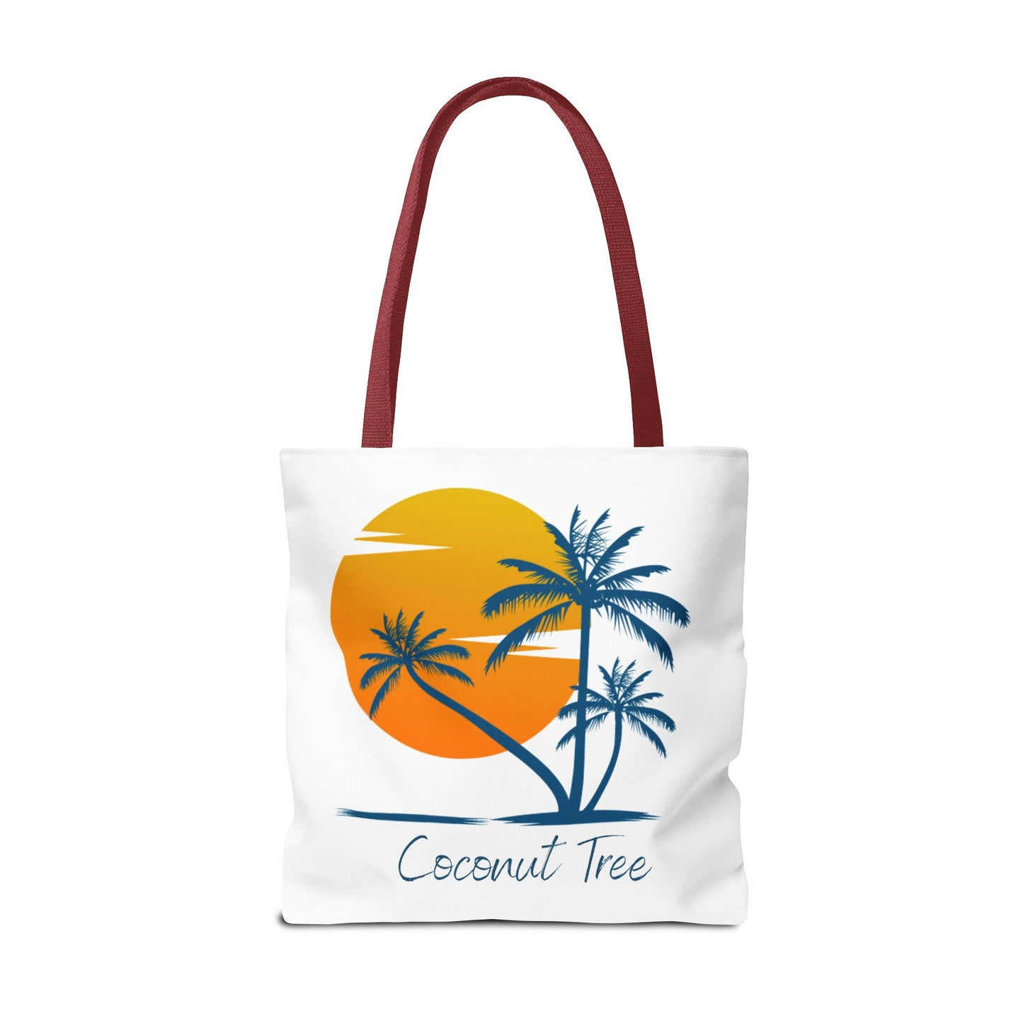 Coconut Tree Tote Bag — Tropical Sunset Beach Canvas Tote