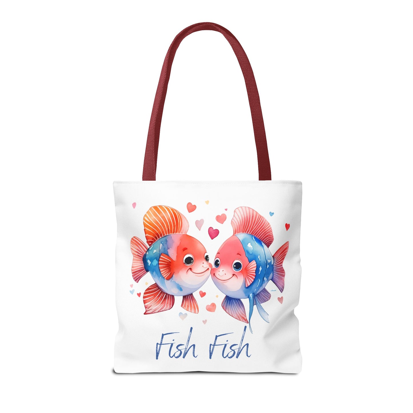 Cute Fish Couple Tote Bag — 'Fish Fish' Romantic Sea Life Beach Shopper