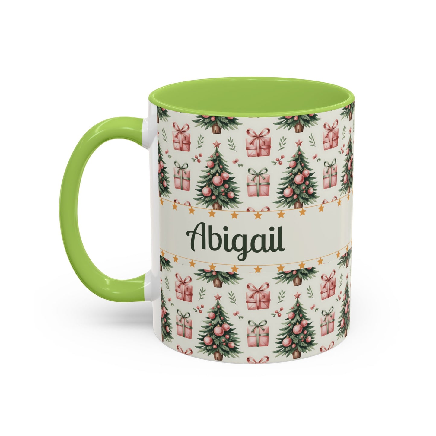 Personalized Christmas Accent Coffee Mug - Holiday Gift, Custom Name Mug, Festive Drinkware, Winter Celebrations, Home Decor