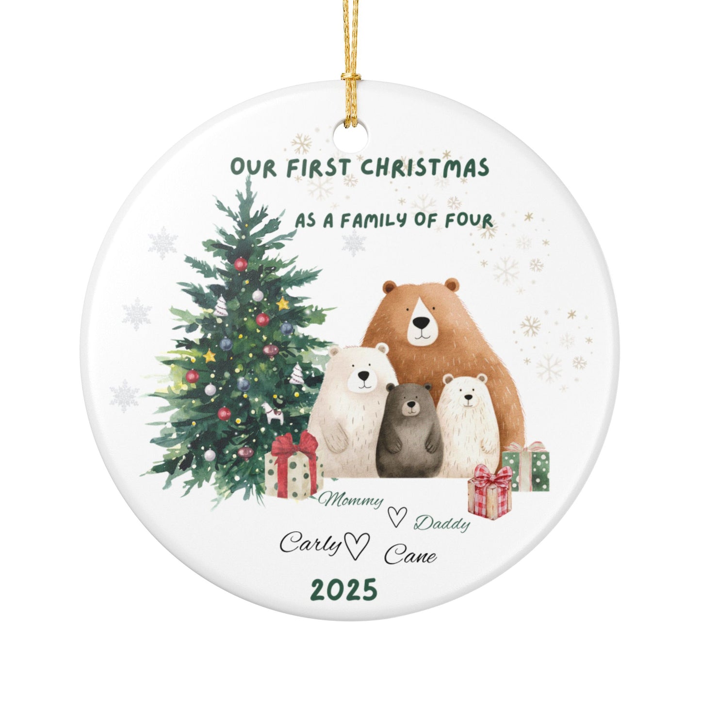 Personalized Family Christmas Ornament, Custom Holiday Decor, NEW Family Tradition, Keepsake Gift, Tree Decoration, 2025
