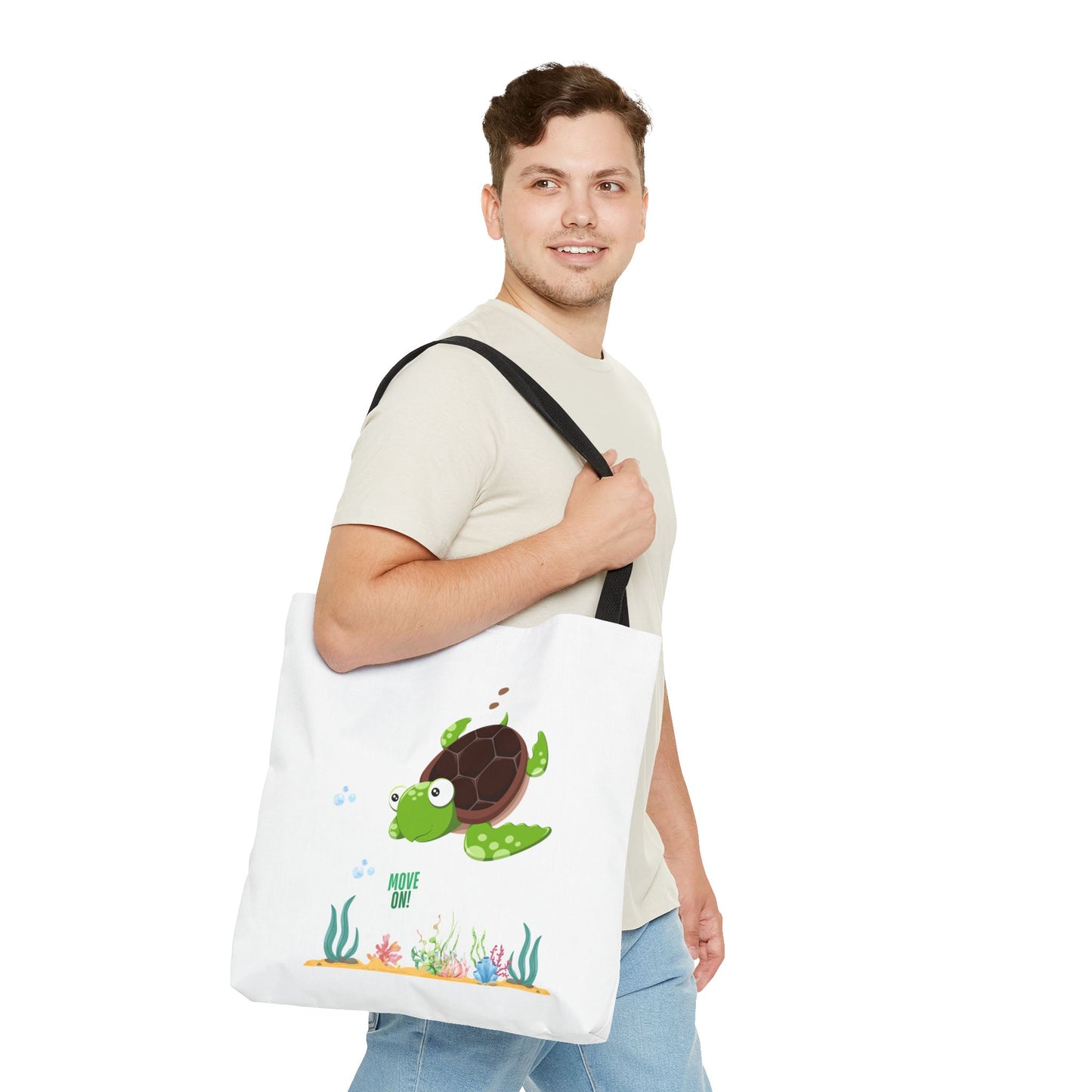 Turtle with seaweed and bubble Tote Bag