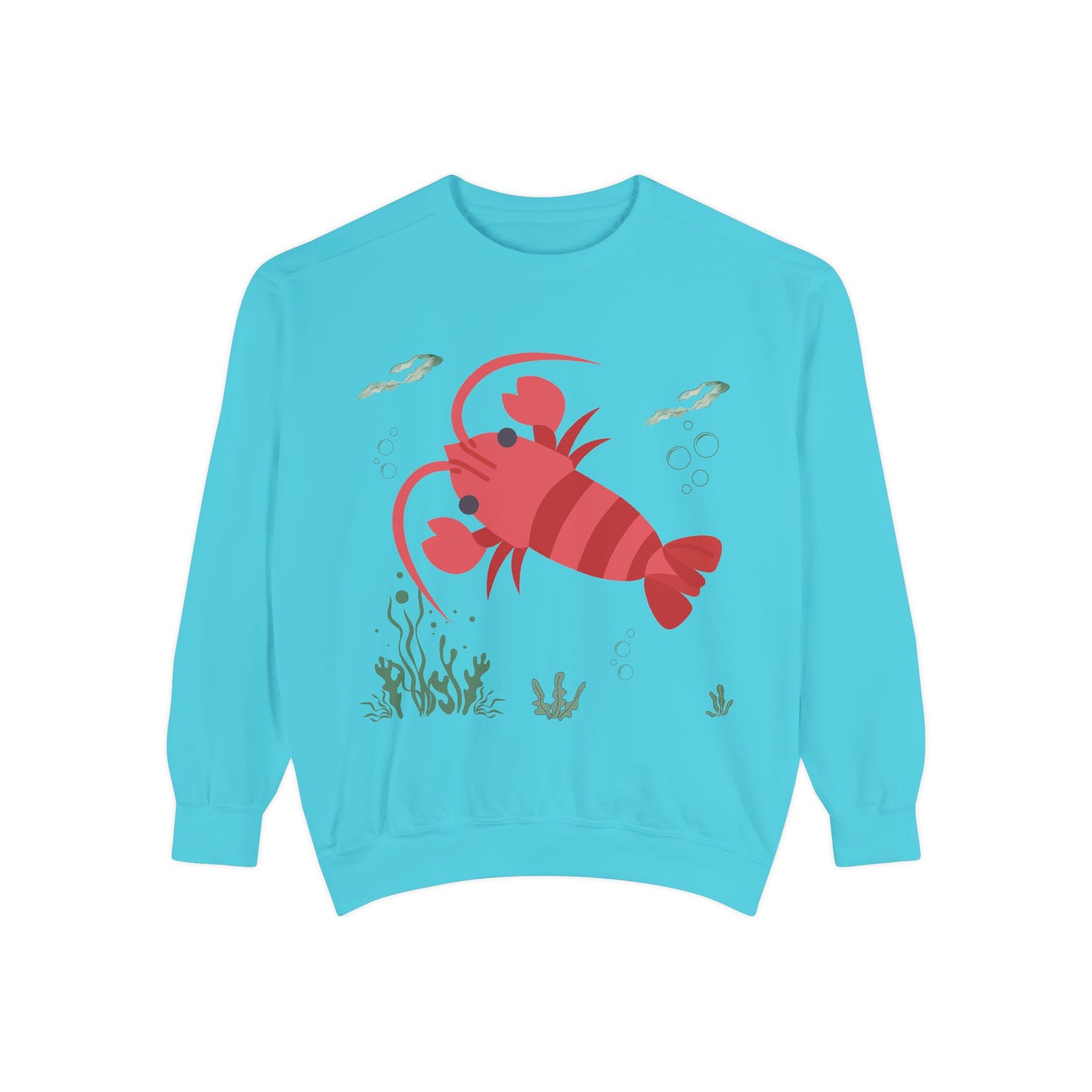 Red crayfish in an aquatic environment Unisex Garment-Dyed Sweatshirt