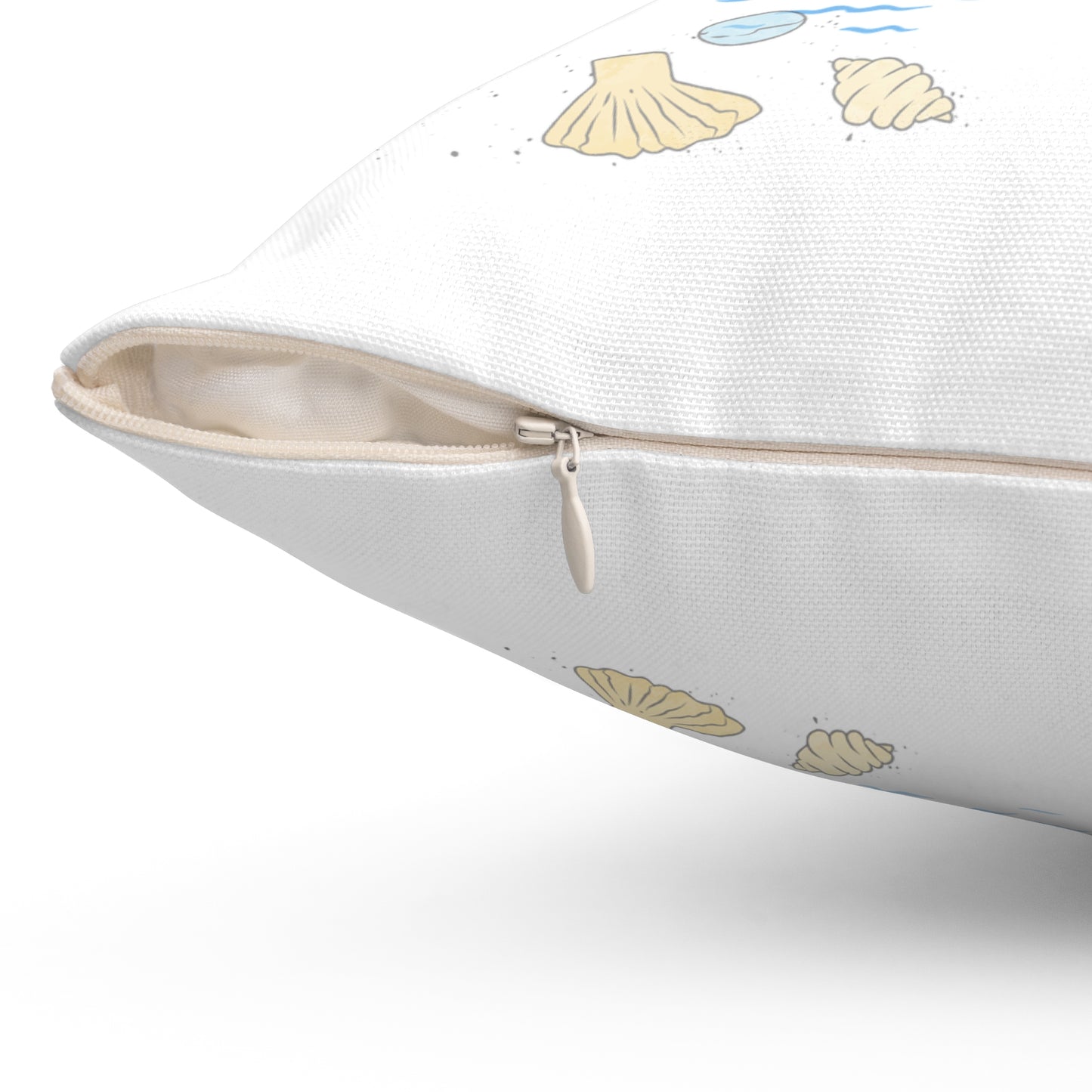Blue jellyfish with pink tentacles Spun Polyester Square Pillow
