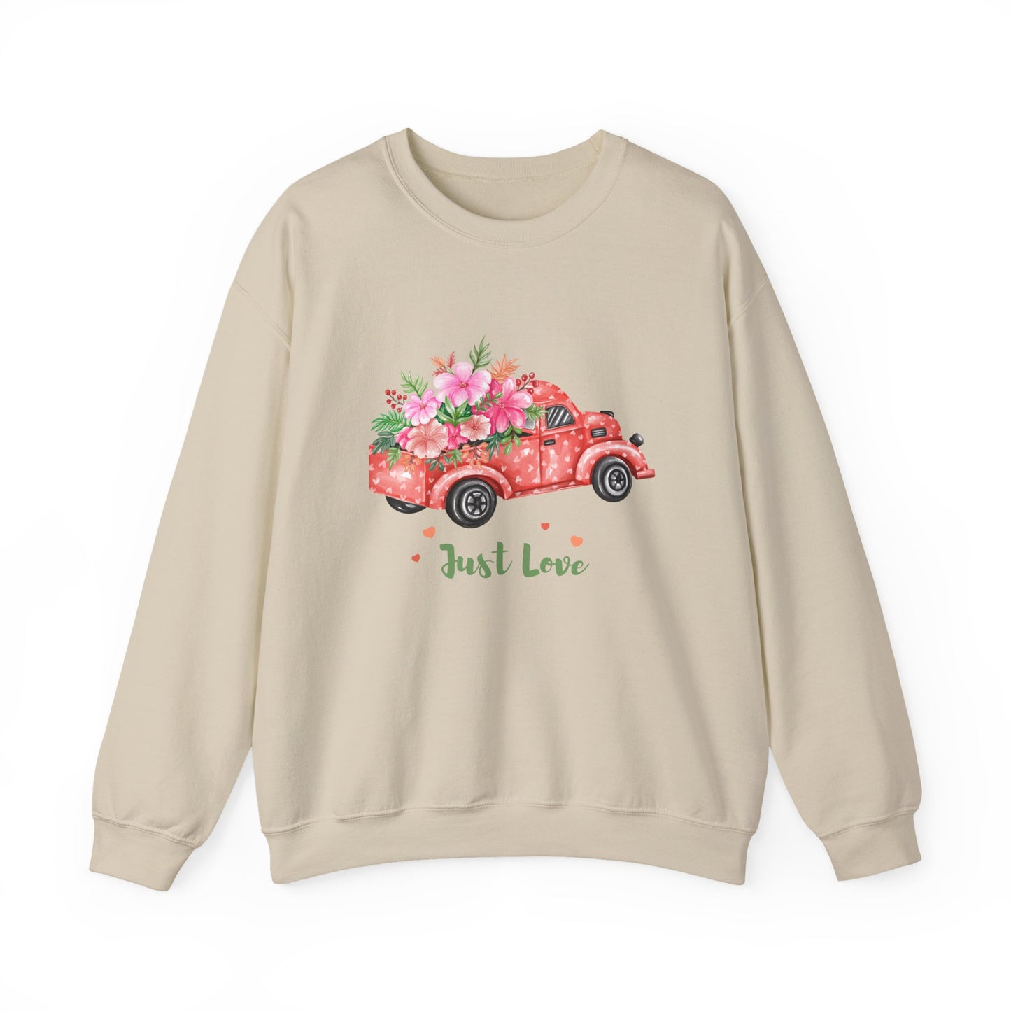 Flower Truck Crewneck Sweatshirt, Cozy Unisex Sweater for Valentine's Day, Comfortable Gift for Him/Her, Casual Love Apparel, Floral [...]