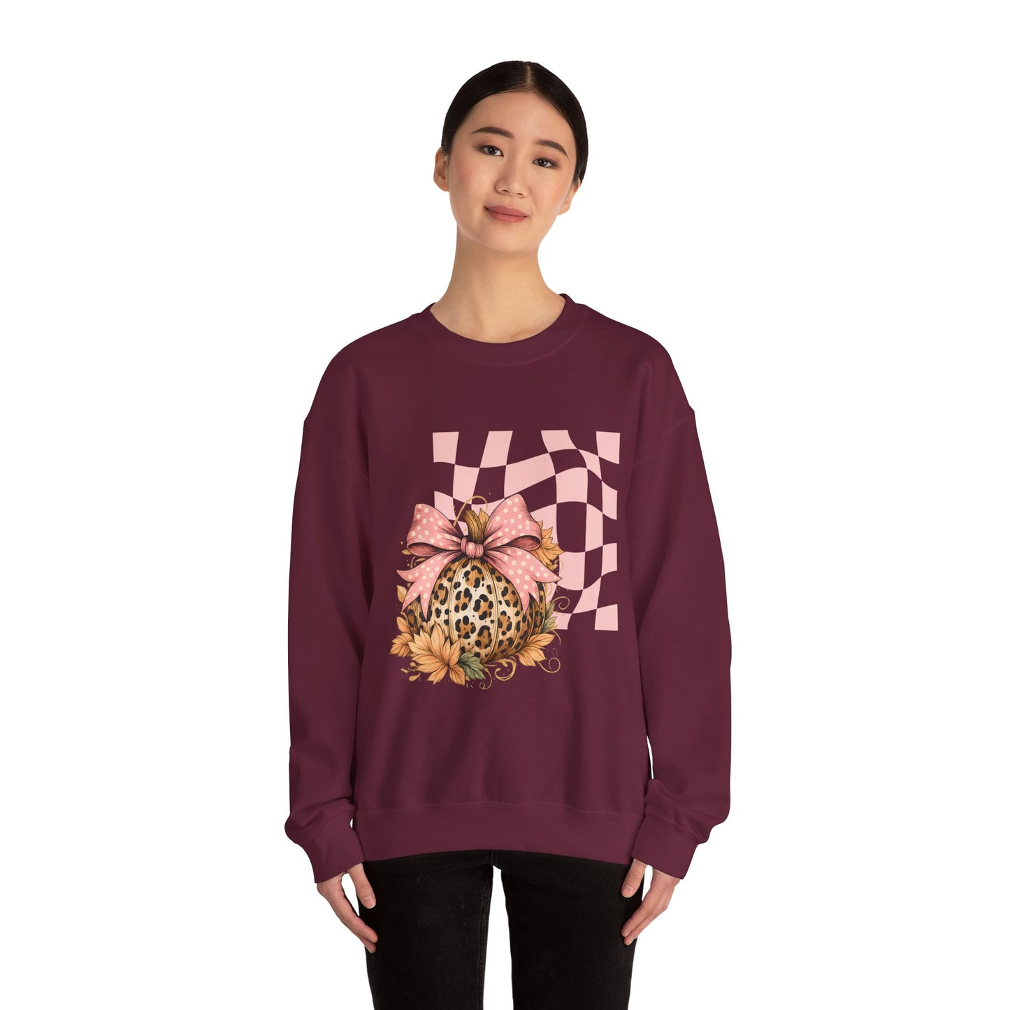 Stylish Leopard Print Crewneck Sweatshirt, Fashionable Outfit, Comfortable Layering, Perfect for Spring, Casual Wear, Gift for Her