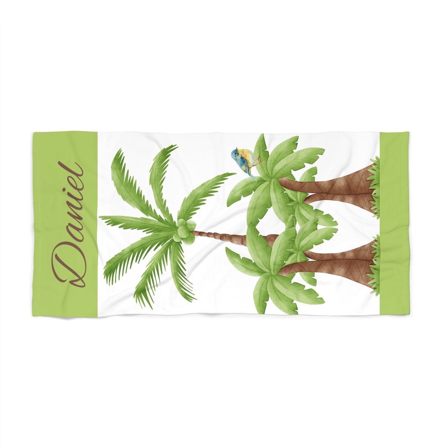 Personalized Palm Tree Beach Towel – Tropical Name Towel (Daniel)