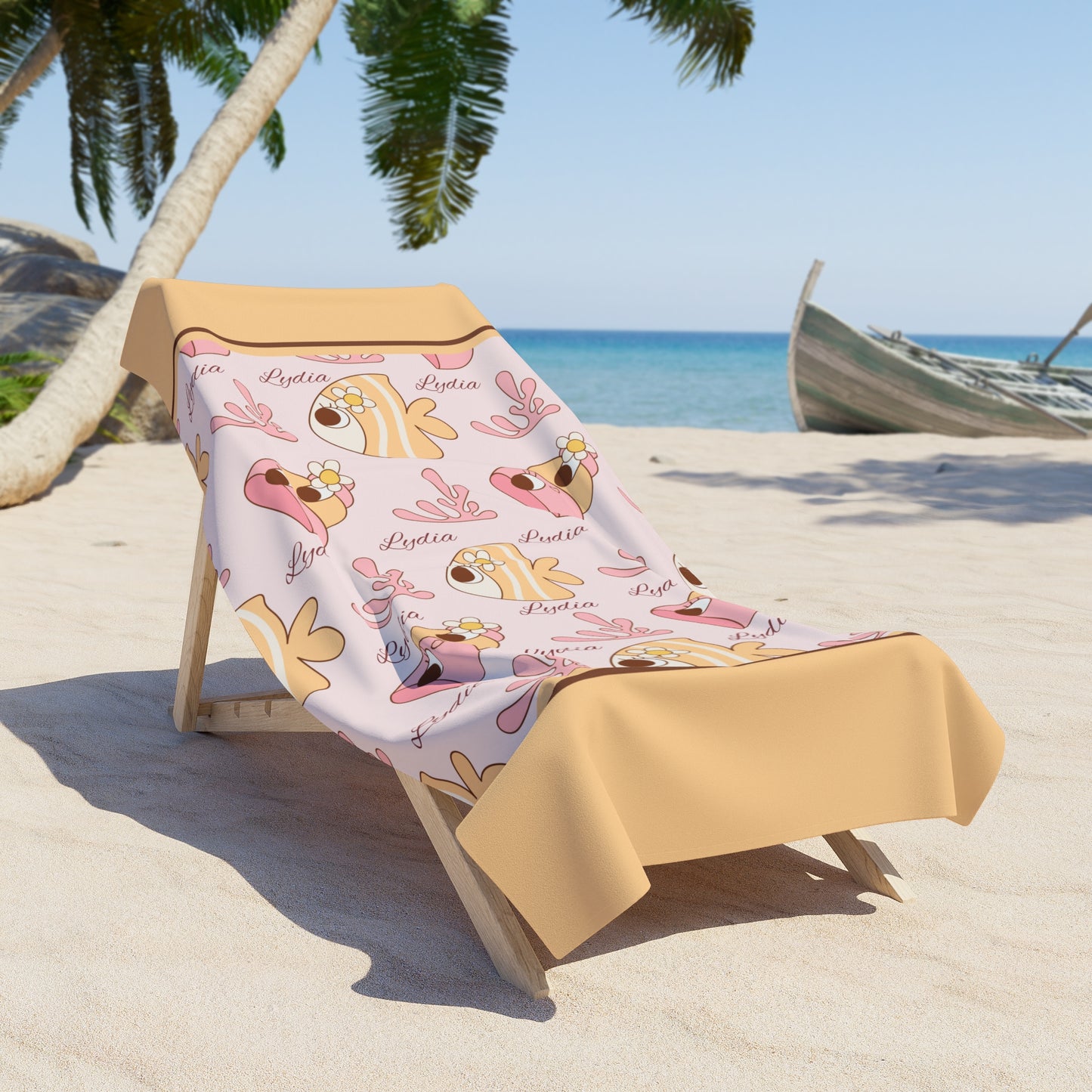 Cute Tropical Flamingo Beach Towel — Pink Summer Pool & Vacation Towel