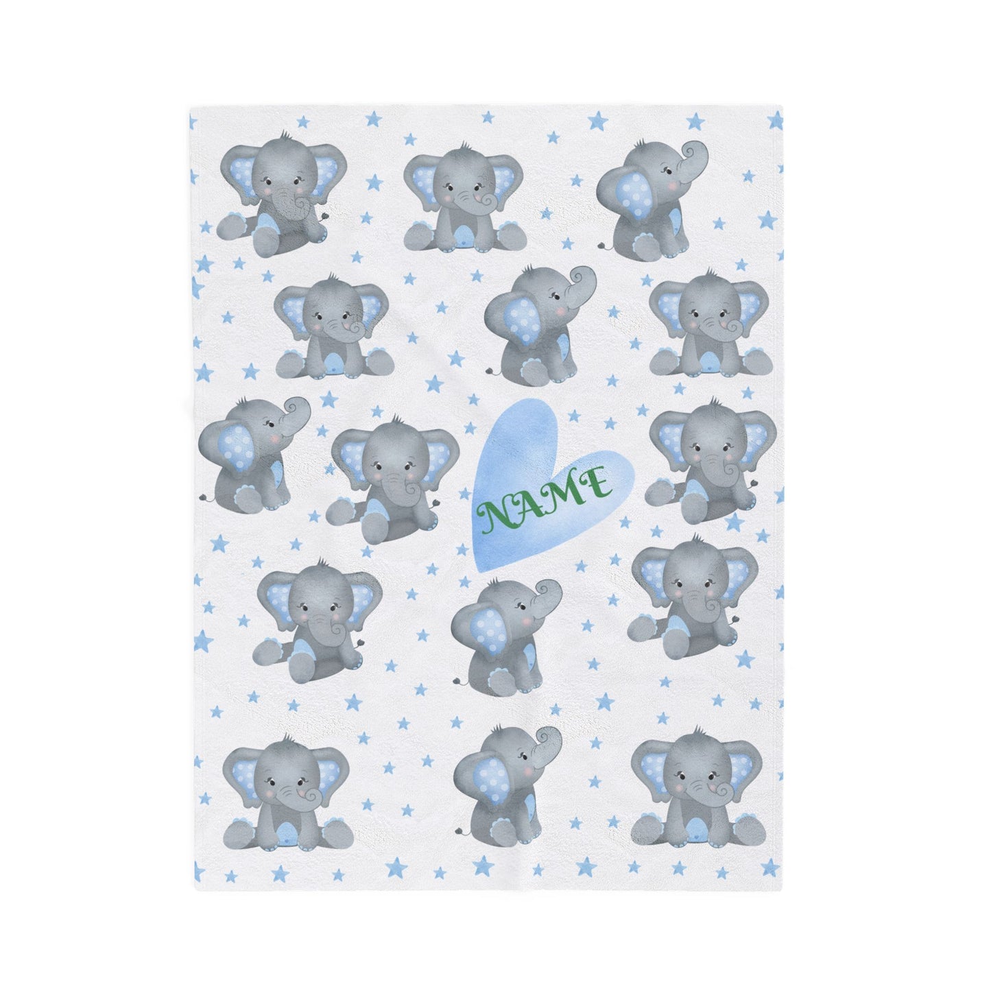 Personalized Elephant Velveteen Plush Blanket, Baby Blanket, Toddler Gift, Nursery Decor, Cute Childrens Blanket