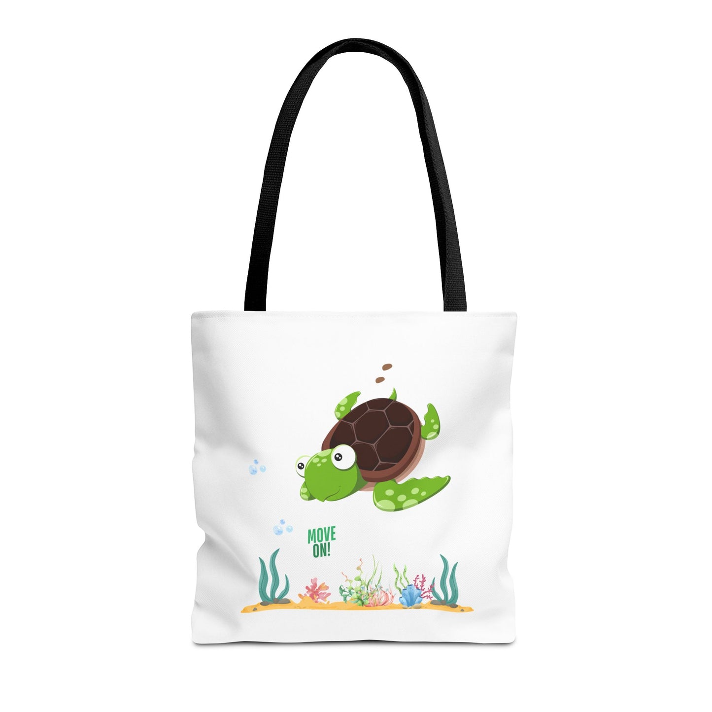 Turtle with seaweed and bubble Tote Bag