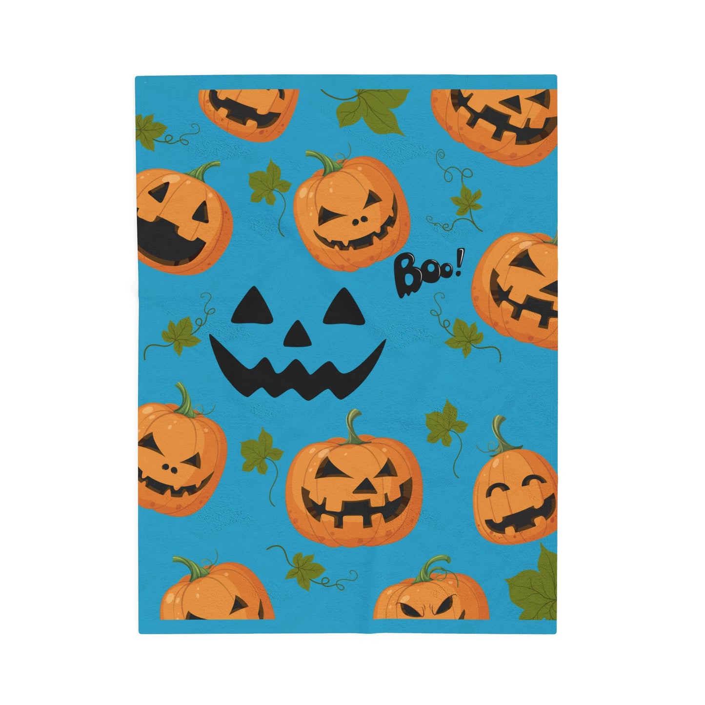 Halloween Pumpkin Plush Blanket, Cozy Throw for Fall Decor, Spooky Home Accents, Perfect for Trick or Treating