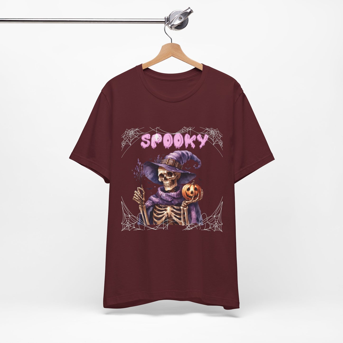 Spooky Skeleton Halloween Tee, Unisex Halloween Shirt, Trick or Treat Apparel, Fall Festivity Clothing, October Celebration Top