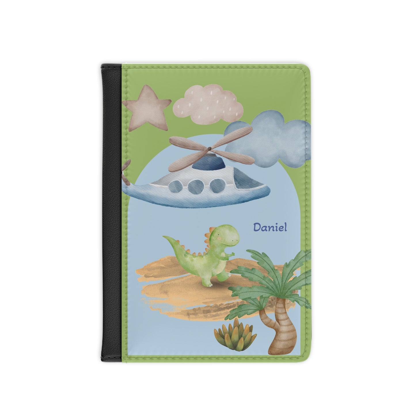 Kids Dinosaur Travel Passport Cover — Personalized with Name