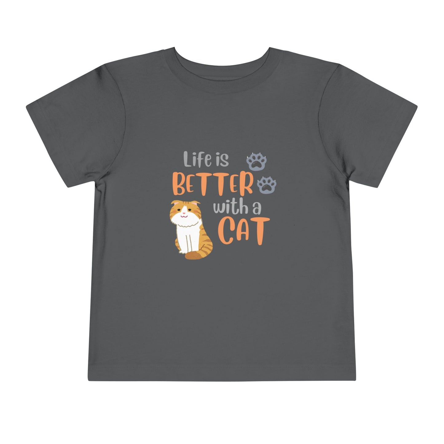 Toddler Cat-Themed Tee - 'Life is Better with a Cat', Kids T-Shirt, Animal Lover Gift, Cute Toddler Outfit, Cat Enthusiast Apparel, [...]