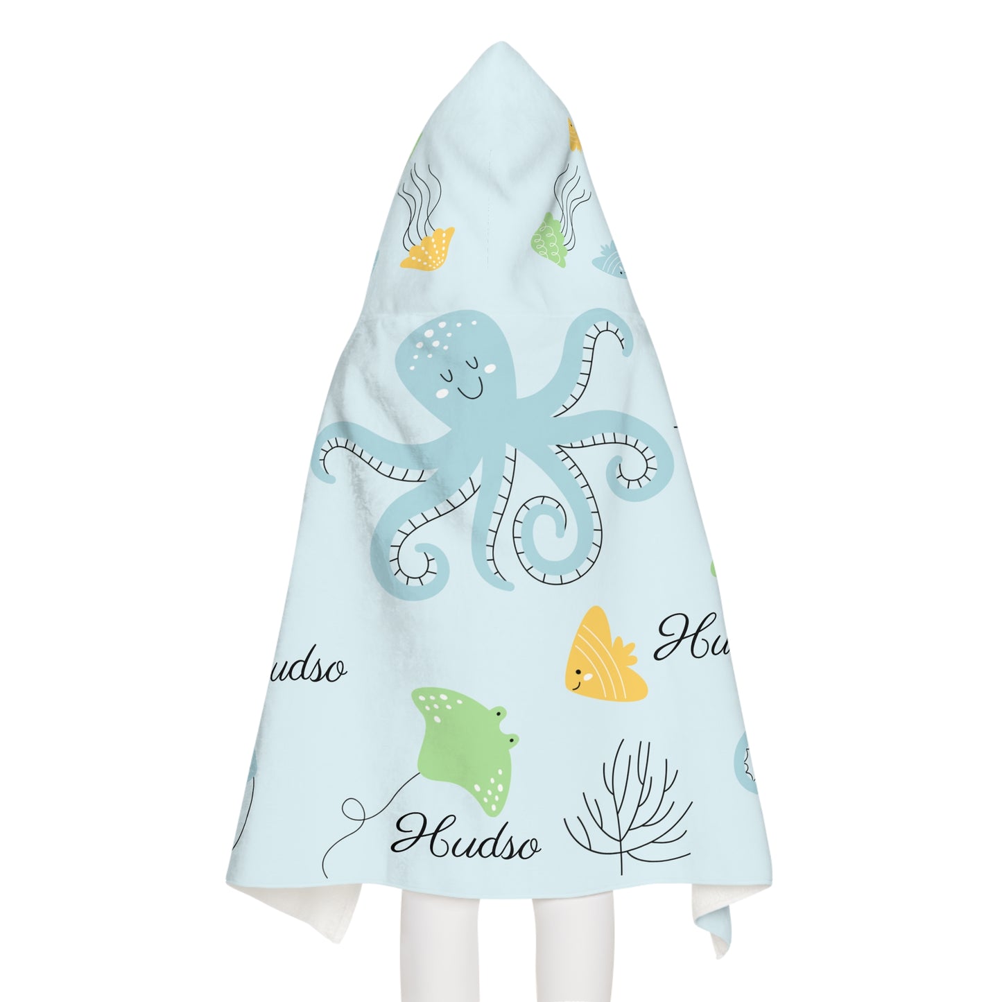 Hooded Towel - Cute Ocean Animals Kids Beach & Bath Towel (Octopus, Whale, Seahorse)