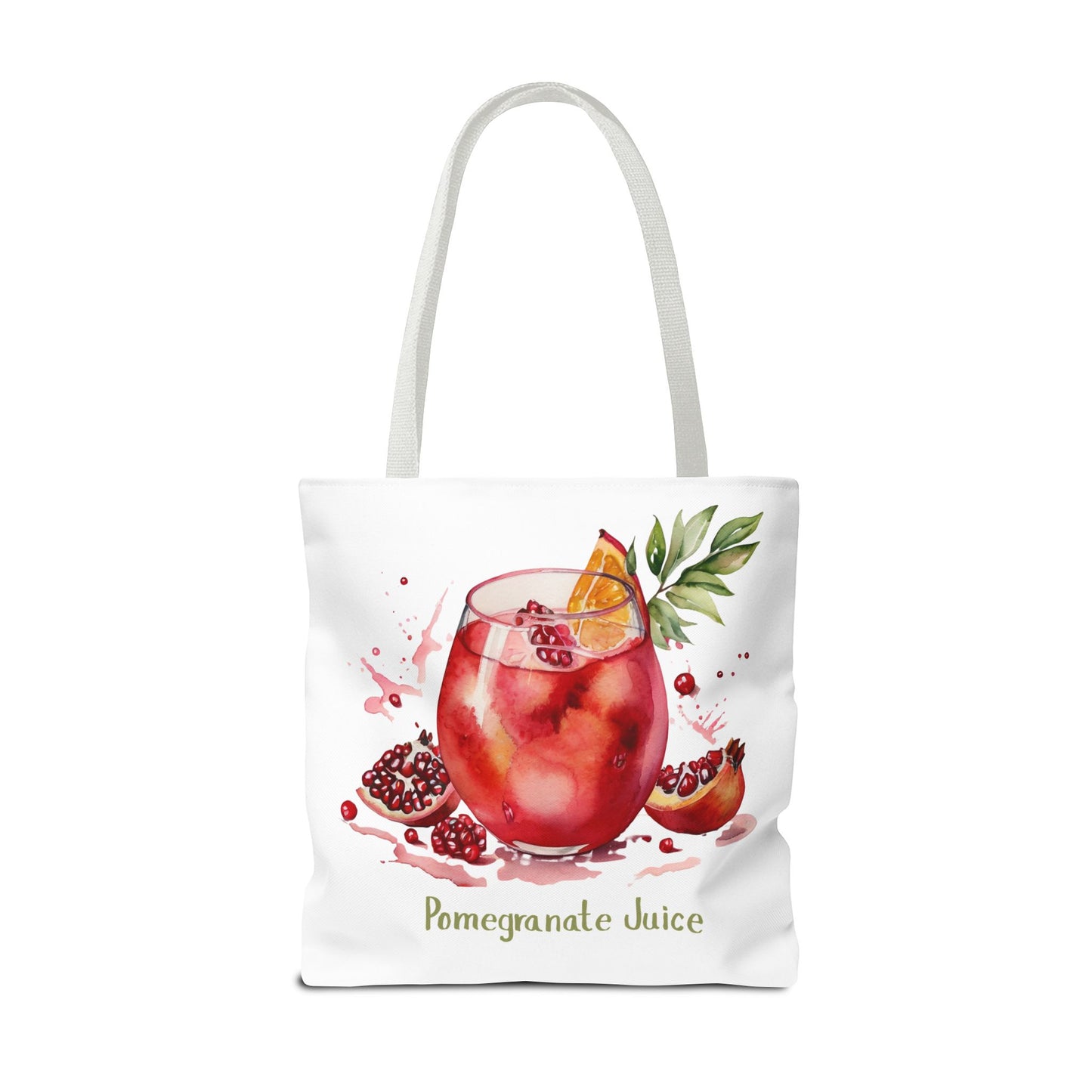 Pomegranate Juice Tote Bag — Watercolor Fruit Canvas Tote