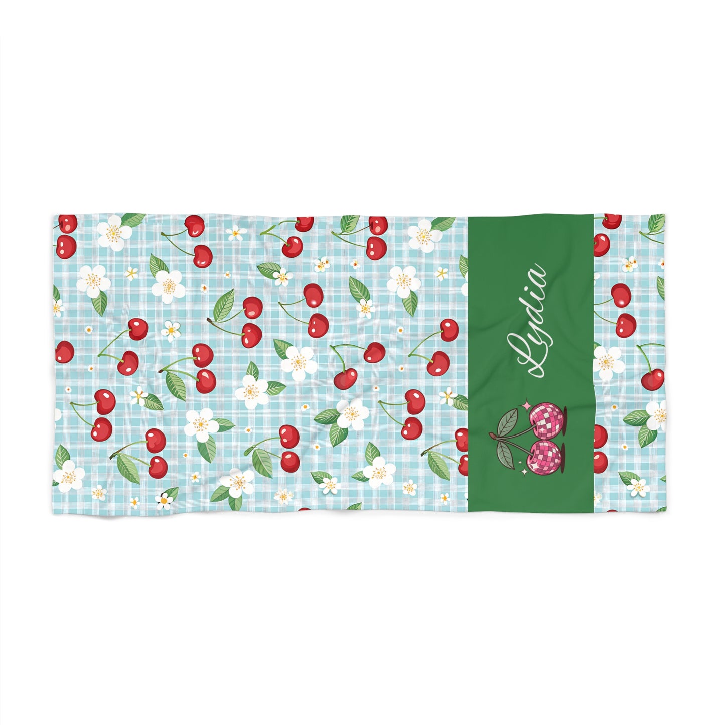 Cherry Blossom Beach Towel — Personalized Name Option