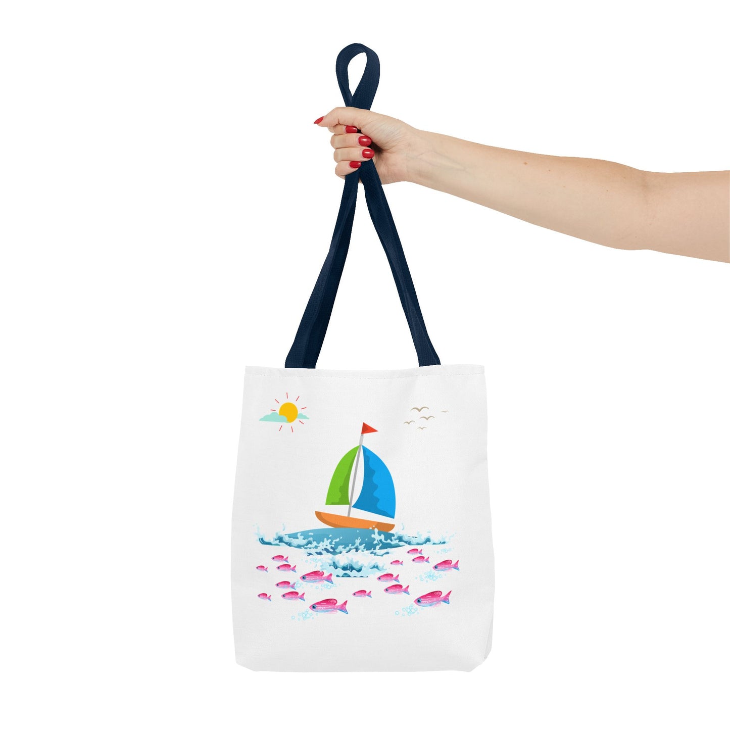 Sailboat and Red fish Tote Bag
