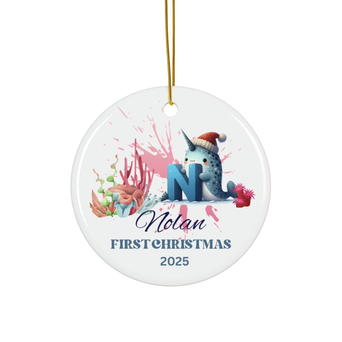 Personalized First Christmas Ornament, Cute Narwhal Décor, Baby's First Holiday Keepsake, Unique Gift for New Parents, Custom Name [...]