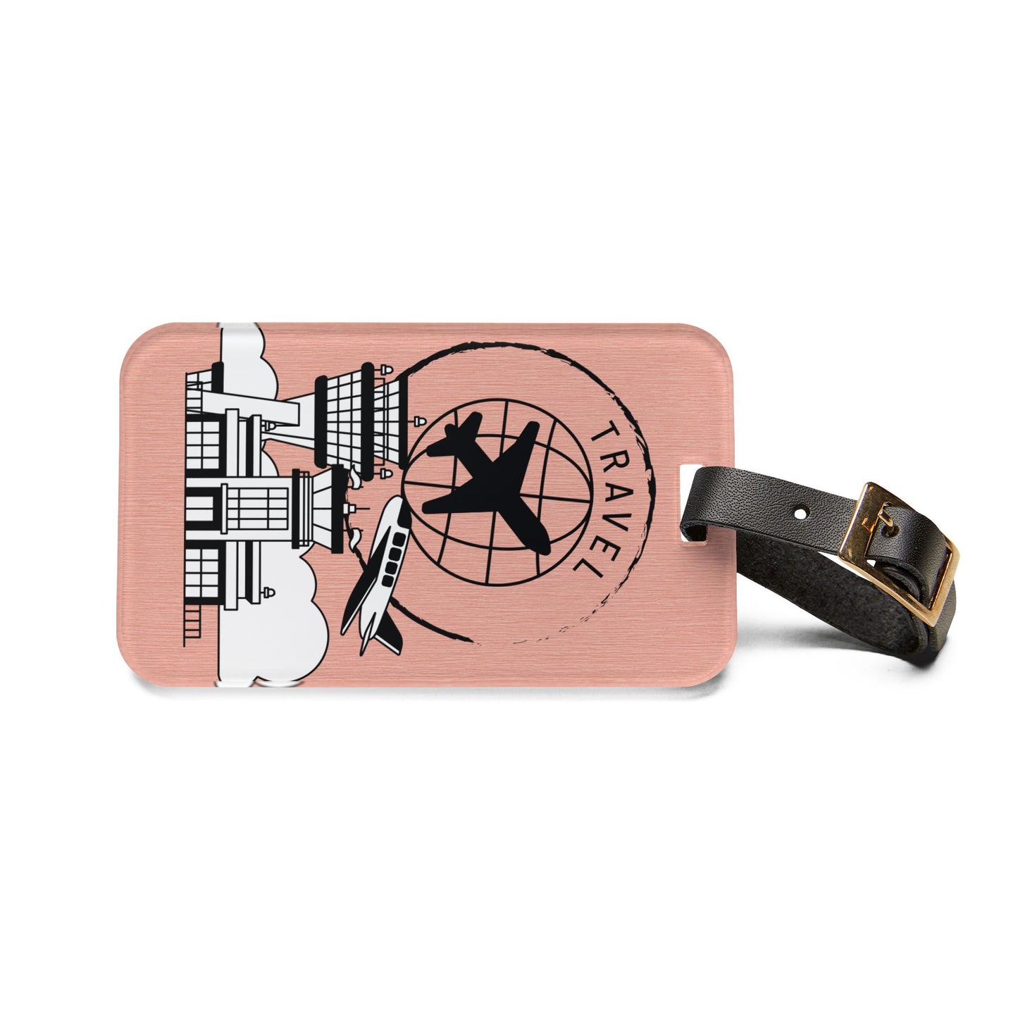 Travel Luggage Tag – Pink Airport Plane Design