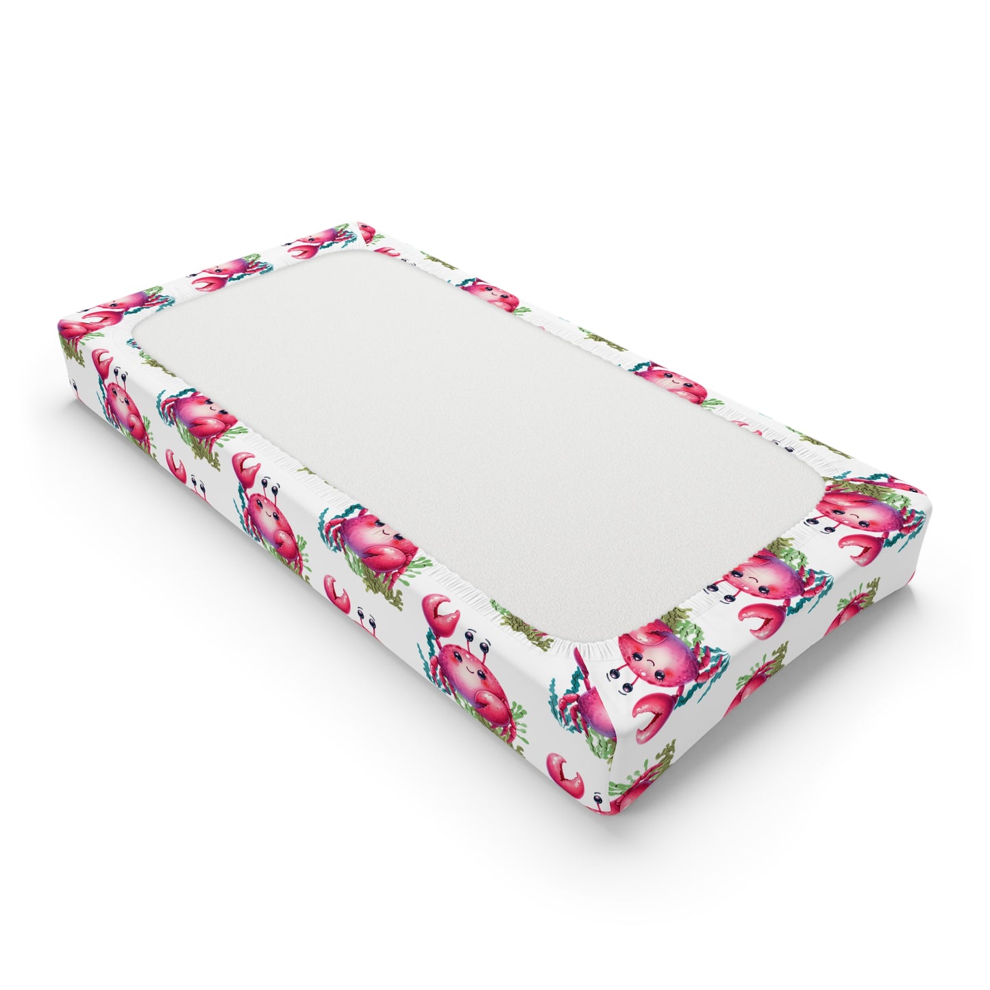 Pink Floral Bunny Baby Changing Pad Cover – Cute Waterproof Nursery Accessory