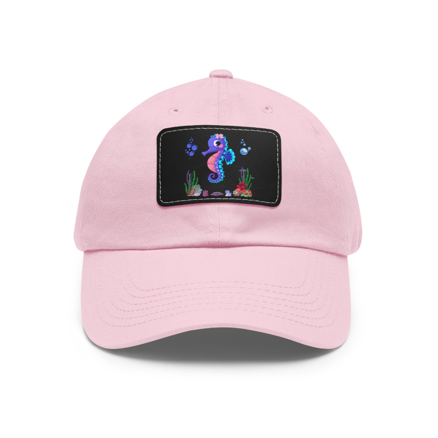 Seahores playful under the sea Dad Hat with Leather Patch (Rectangle)