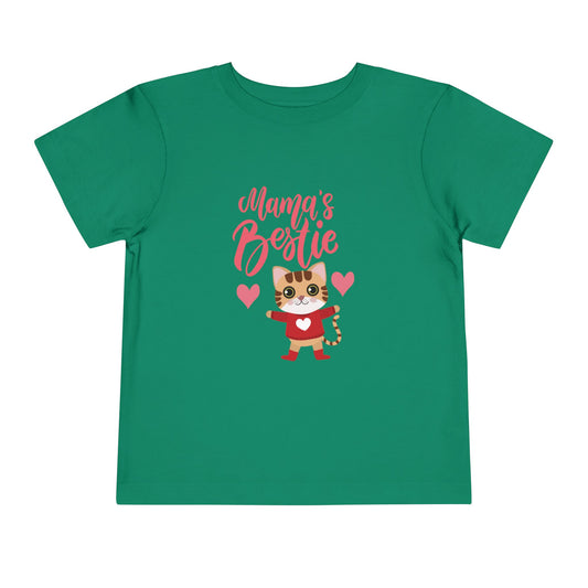 Mama's Bestie Toddler Tee | Cute Cat Graphic Tee, Kids T-Shirt, Birthday Gift, Animal Lover Shirt, Toddler Apparel