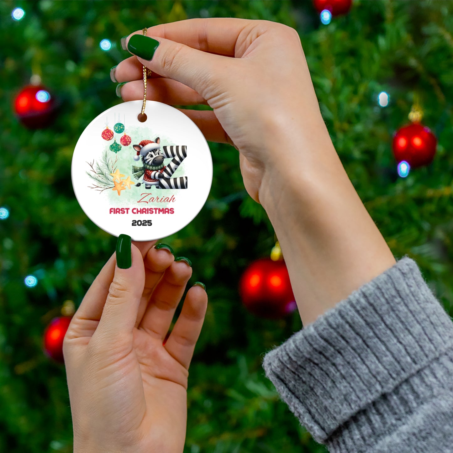 Personalized First Christmas Ornament, 2023 Celebration Keepsake, Holiday Decor, Unique Gift for New Parents, Baby's First Christmas