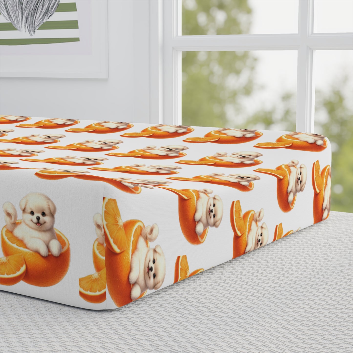Changing Pad Cover – Personalized Baby dog Design (Name Option)