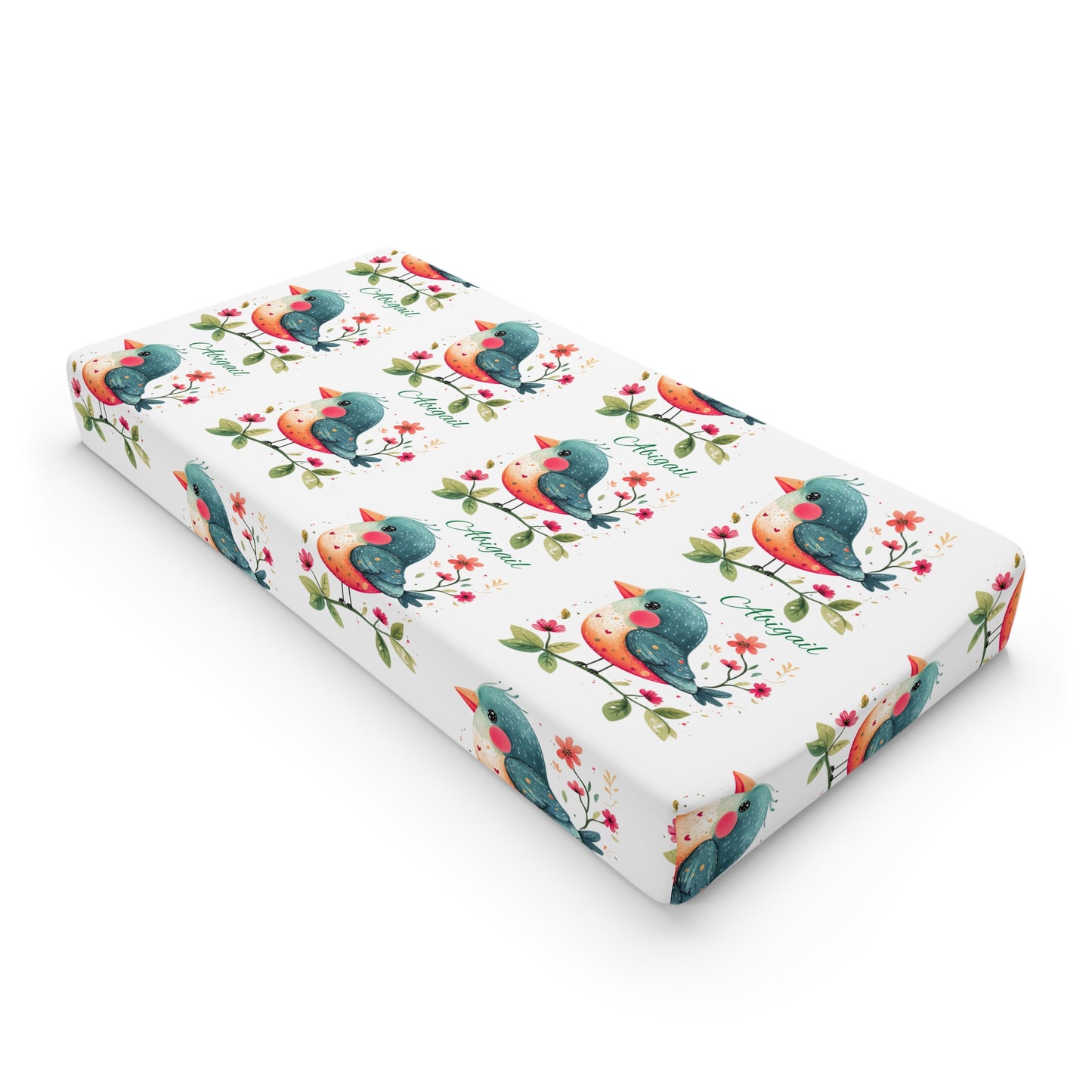 Changing Pad Cover - Watercolor Birds Floral Nursery