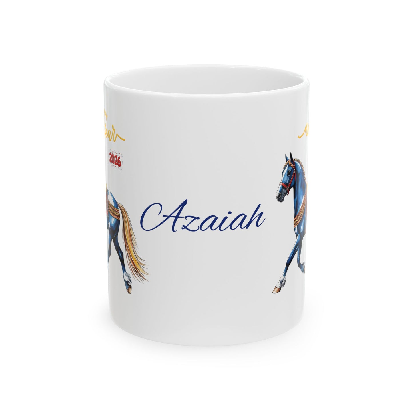 Personalized Horse Name Mug — "Azaiah" Ceramic Coffee Cup (11oz, 15oz)