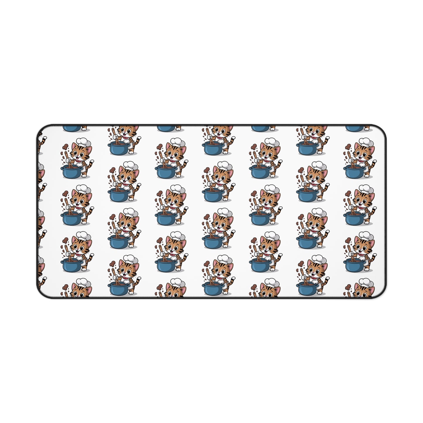 Cute Cat and Tea Desk Mat for Home Office