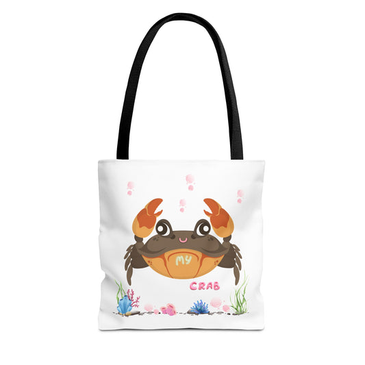 Crab with subtle bubbles and underwater flora Tote Bag
