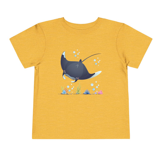 Cute Manta Ray Toddler Tee, Toddler Shirt, Ocean Theme T-Shirt, Kids Summer Apparel, Beach Gift, Playtime Tee