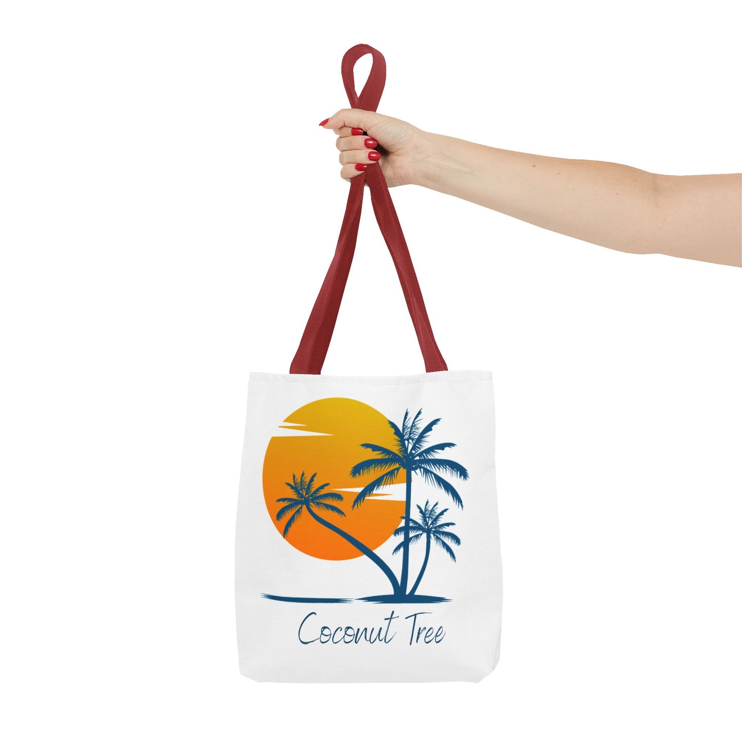 Coconut Tree Tote Bag — Tropical Sunset Beach Canvas Tote