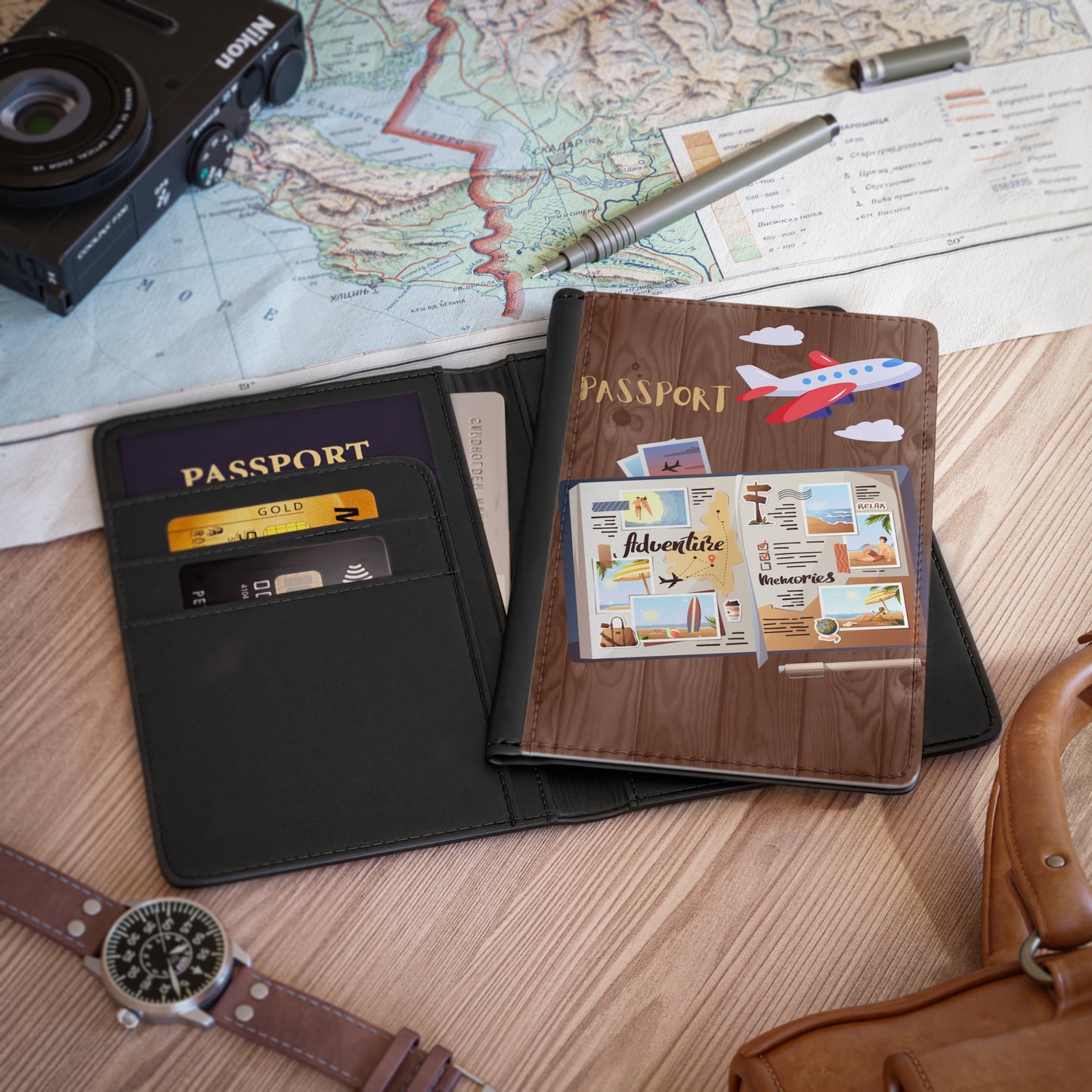 Passport Cover - Travel Journal Design (Adventure & Memories)