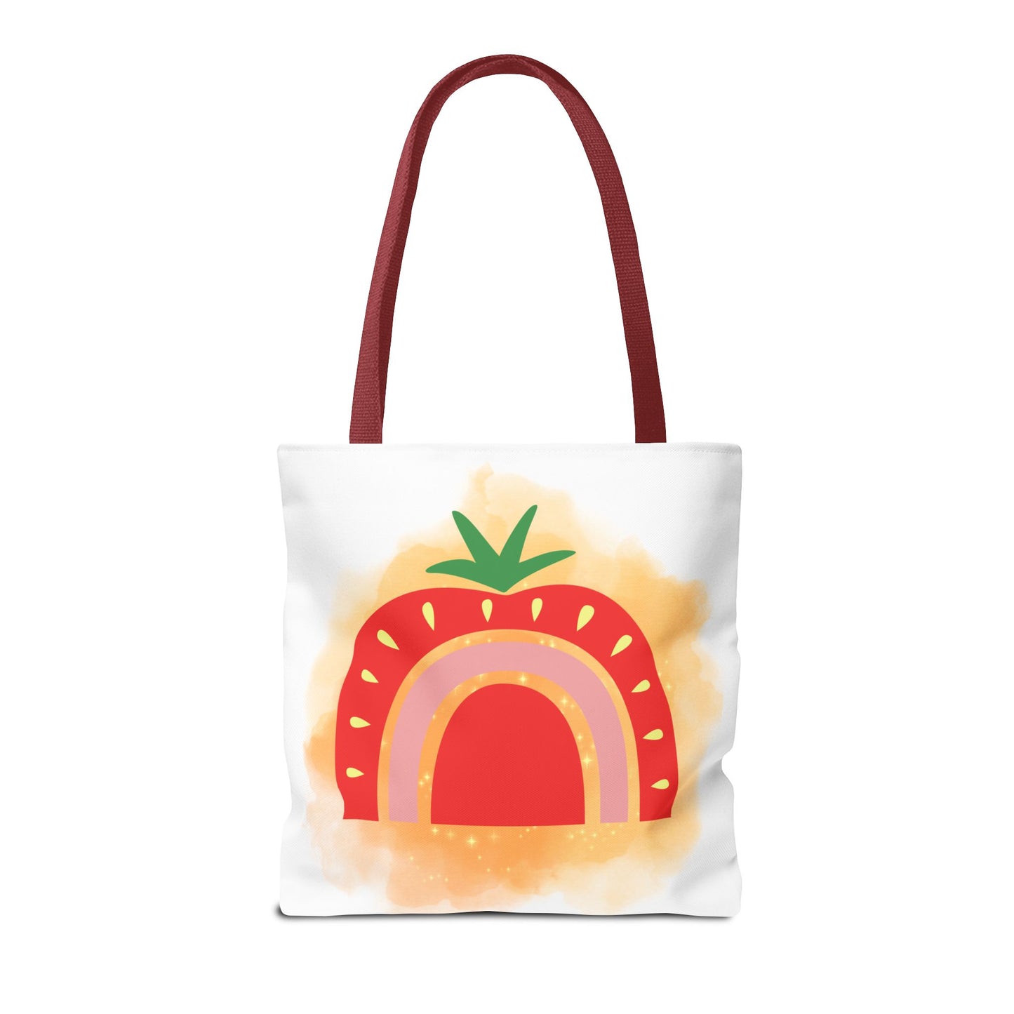 Strawberry Rainbow Tote Bag – Cute Fruit Watercolor AOP Tote