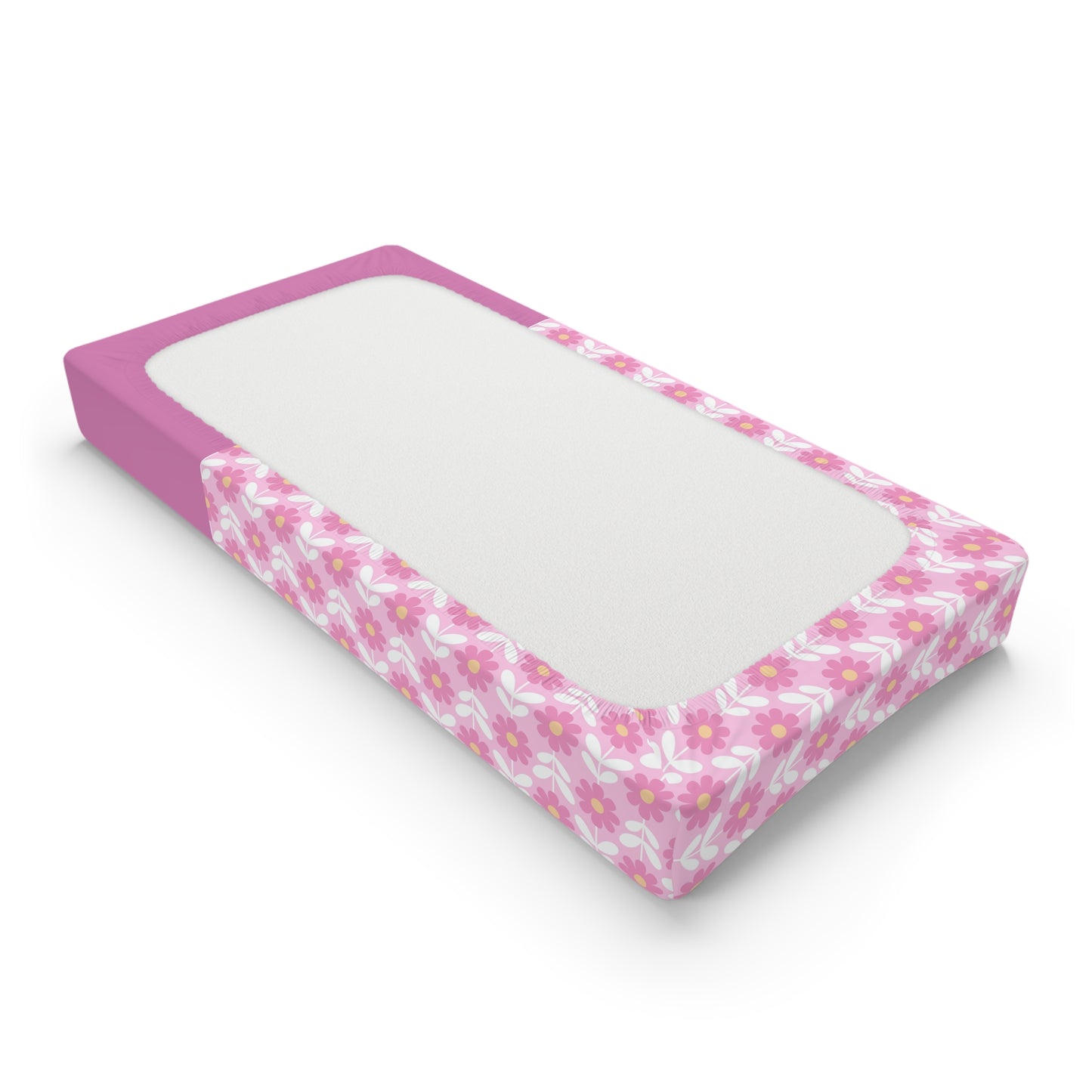 Floral Pink Baby Changing Pad Cover – Personalized 'Princess' Design