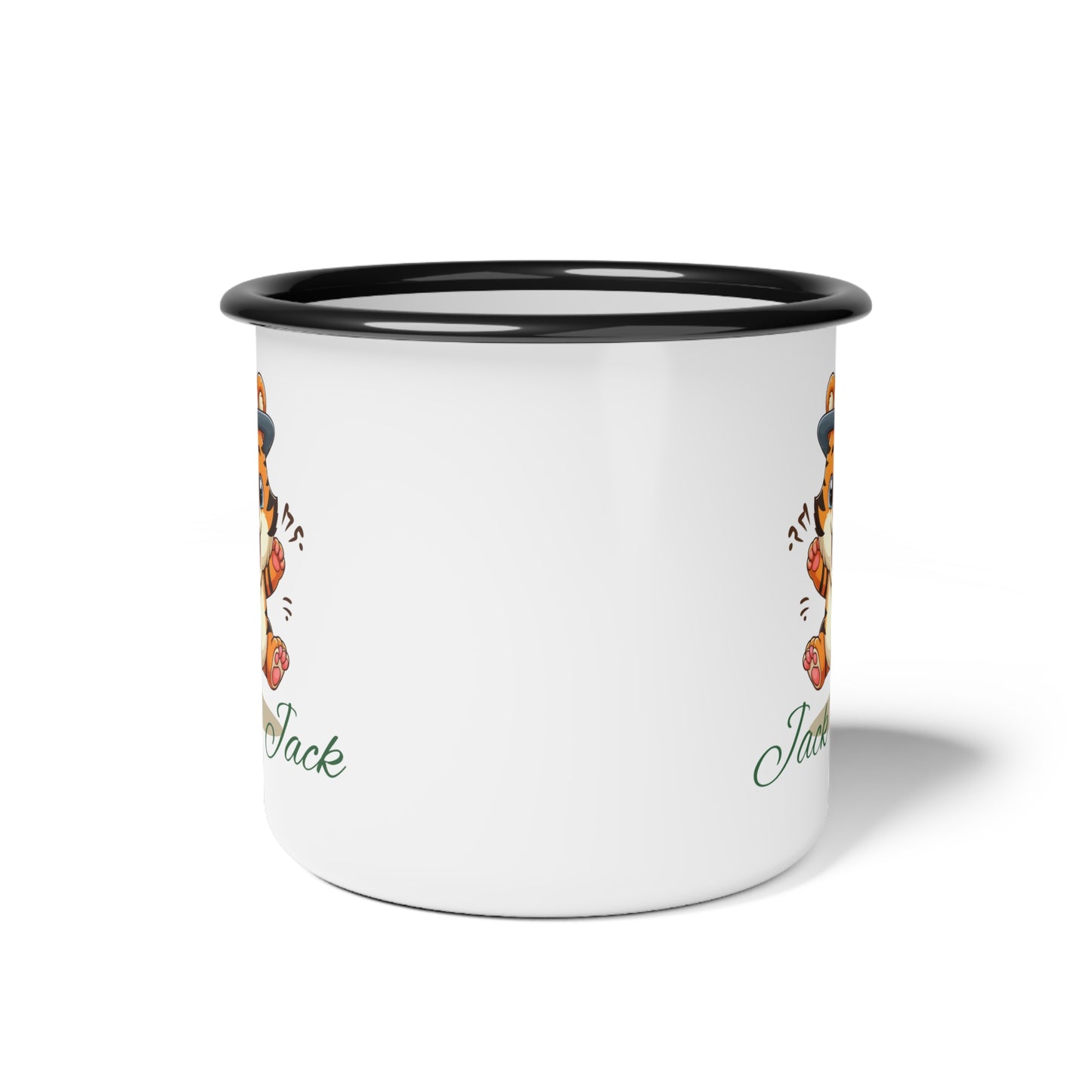 Personalized Tiger Enamel Camp Cup - Fun & Whimsical Design for Kids