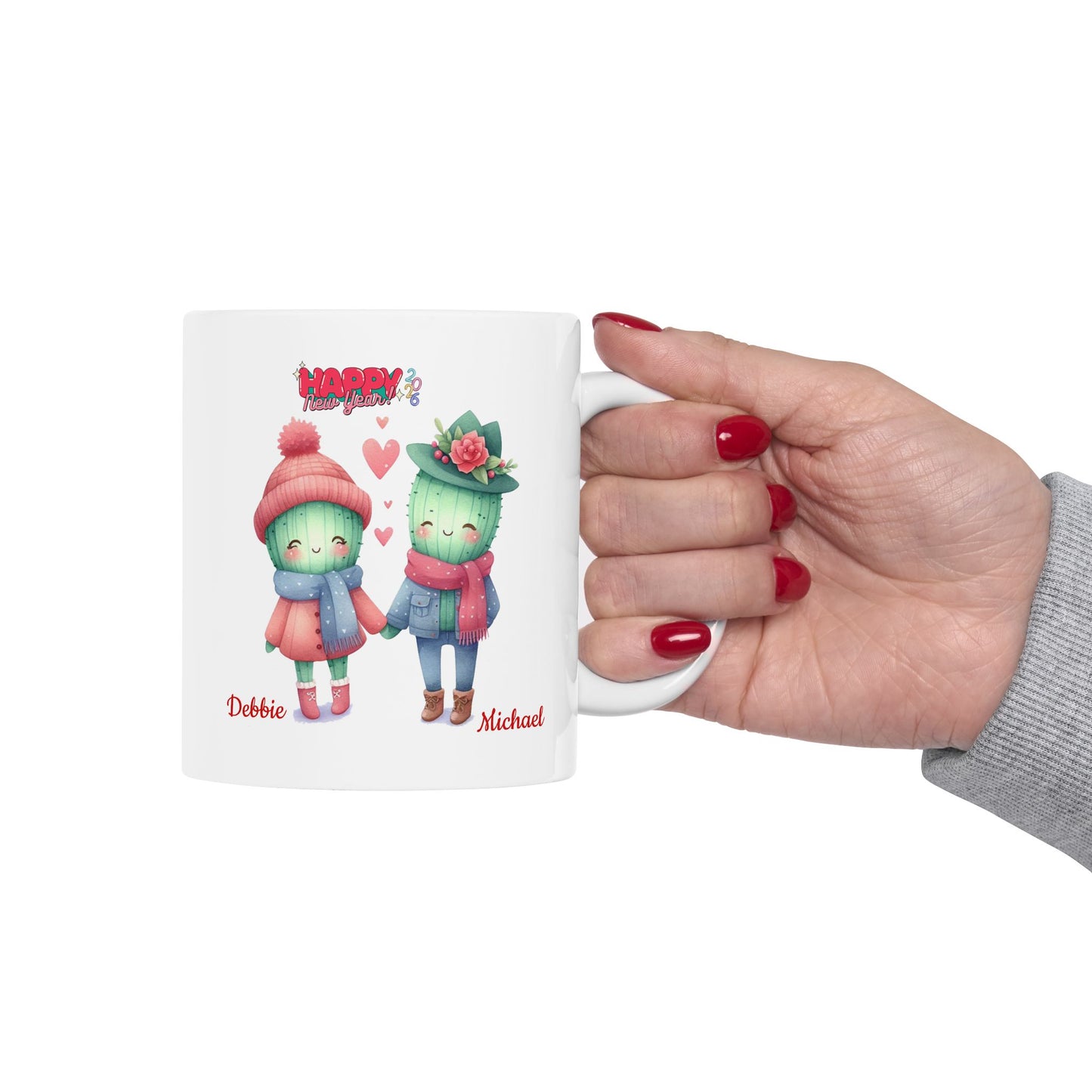 Cute Gardening Frog Ceramic Mug — Personalized Name Coffee Cup (11oz, 15oz)